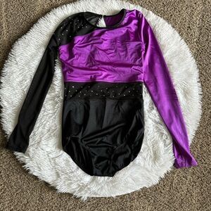 Weissman Dance Costume Long Sleeve Purple Black Womens Size Adult Medium